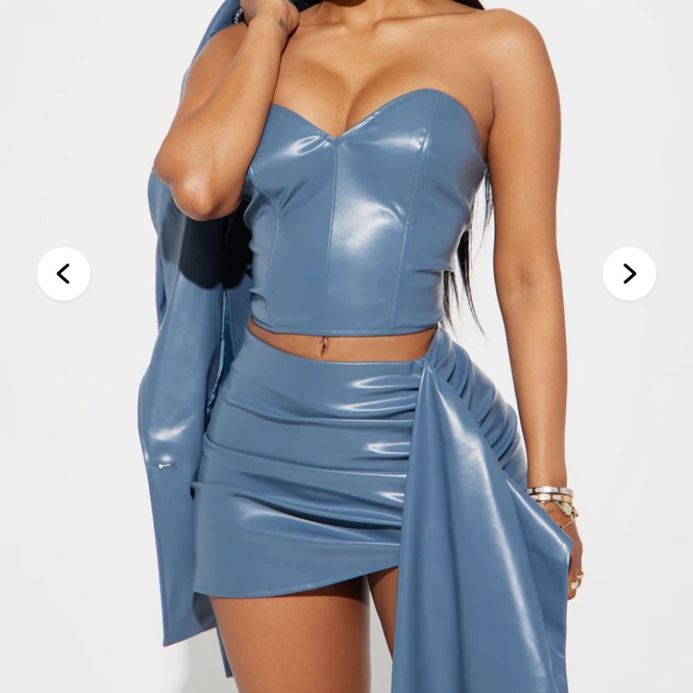 Fashion Nova Blue Strapless Set